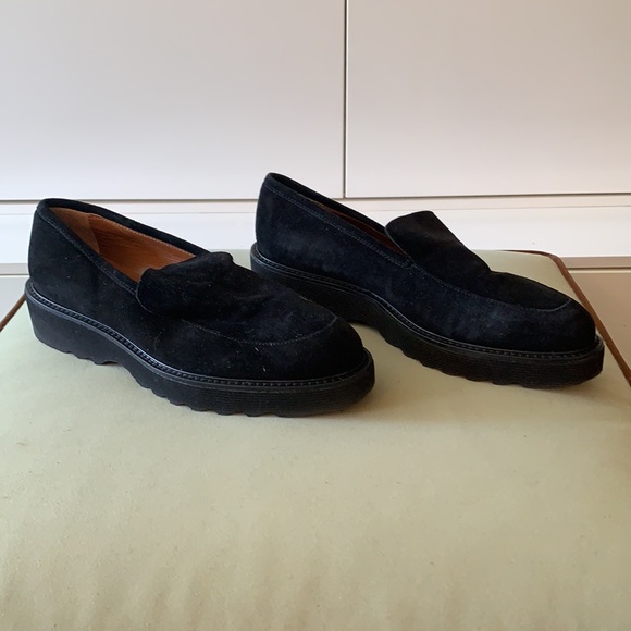 Aquatalia Black Kelsey Weatherproof Suede Loafer - Picture 2 of 10